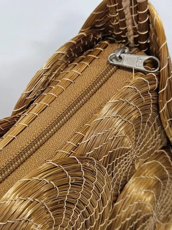 Basket of Cambodia Saraye Purse Woven Grass Boho Bag City Chic Boho Handmade - Picture 11 of 16